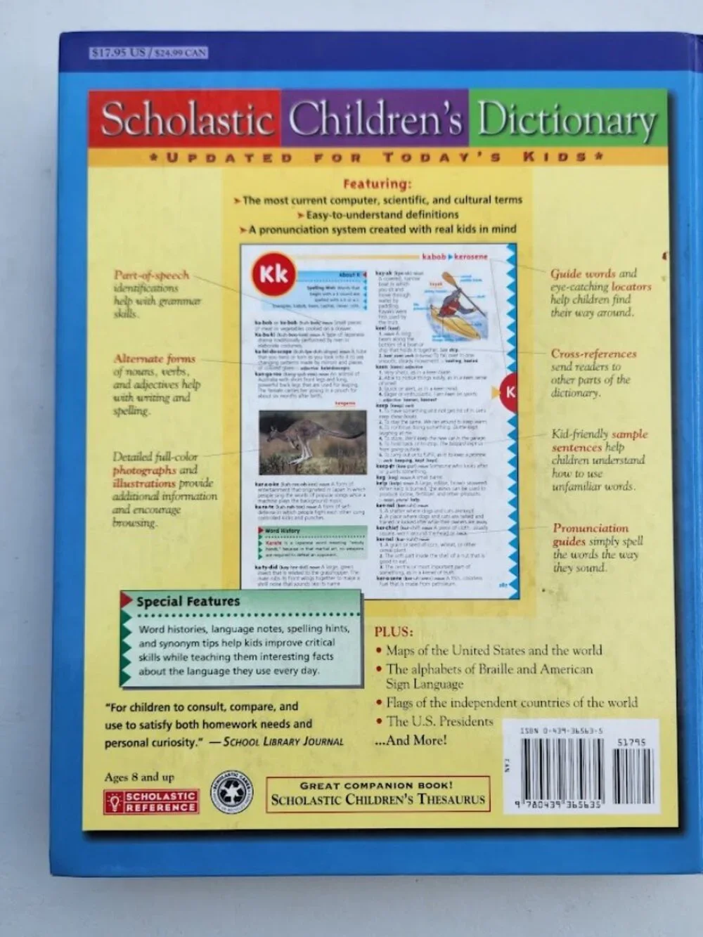 Scholastic Children's Dictionary Hardcover Book Reference Classroom Supplies Sch